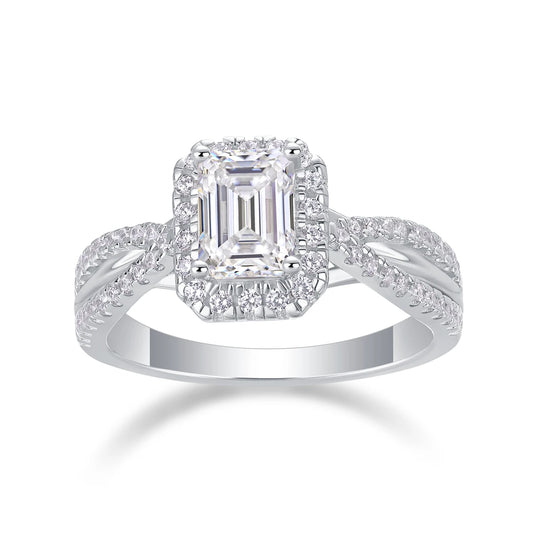 sterling silver jewelry - 38 Silver Ring SLM0146R-White-6 open view