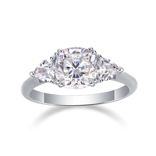 sterling silver jewelry - Silver Ring SLM0184R-White-6 open view