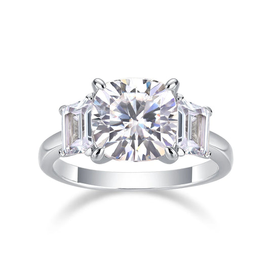 sterling silver jewelry - Silver Ring SLM0183R-White-6 open view