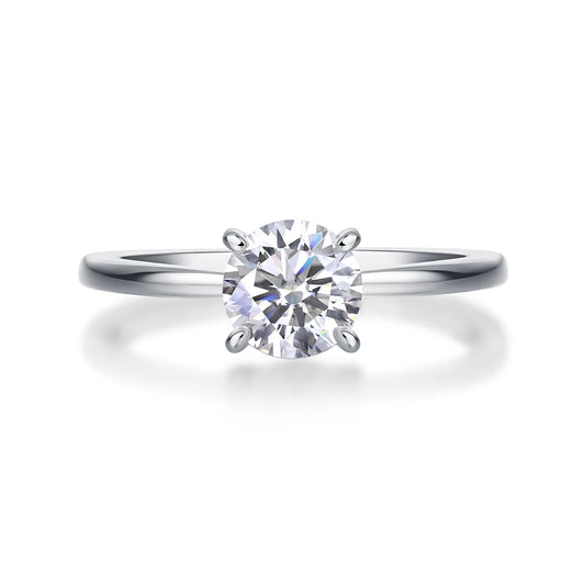 sterling silver jewelry - Silver Ring SLM0181R-White-6 open view
