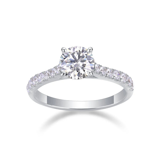 sterling silver jewelry - Silver Ring SLM0177R-White-6 open view