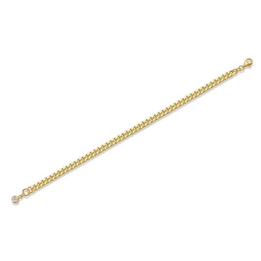sterling silver jewelry - Silver Gold Bracelet SLM0028B-Gold-19cm open view