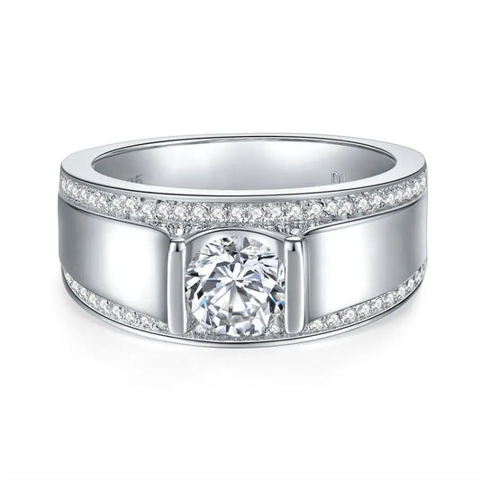 sterling silver jewelry - 925 Silver Ring SLM0062R-1CT-6 open view