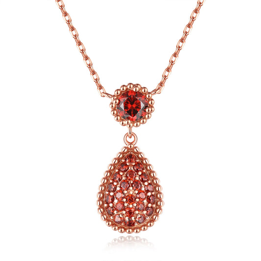 sterling silver jewelry - 925 Rose Gold Necklace Pendant SLZ0020N-luxury pendant front view