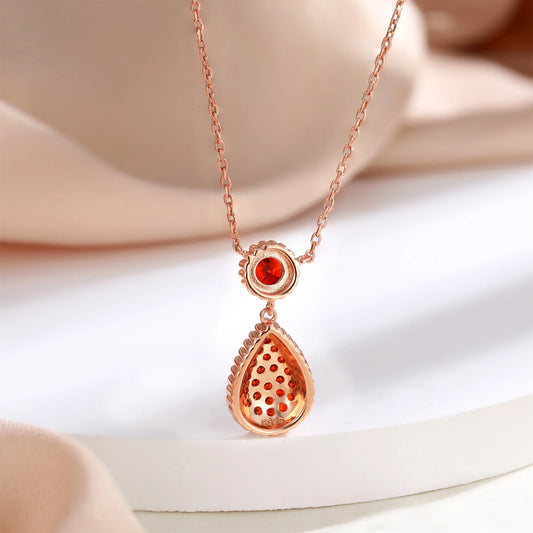 sterling silver jewelry - 925 Rose Gold Necklace Pendant SLZ0020N-luxury pendant open view