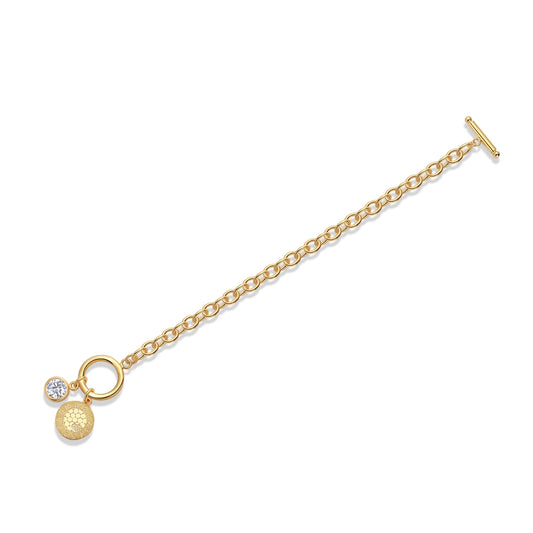 sterling silver jewelry - Silver Gold Bracelet Pendant SLM0027B-Gold-17cm open view