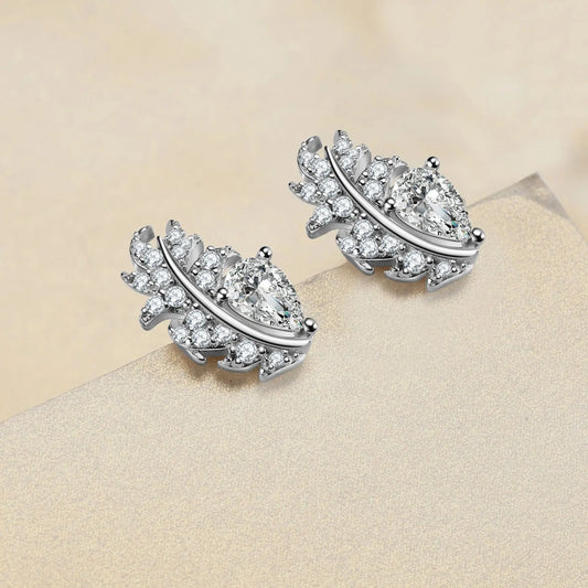 sterling silver jewelry - 925 Silver Earrings SLM0037E-silver earring studs open view