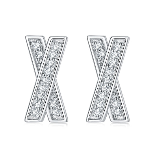 sterling silver jewelry - 925 Silver White Earrings SLM0013E-catalogue front view