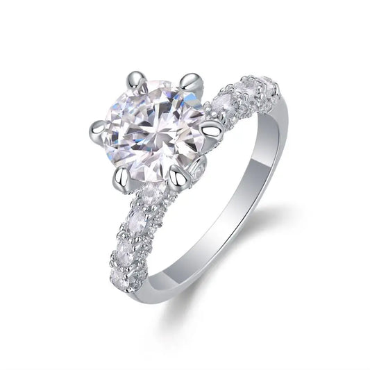 sterling silver jewelry - 925 Silver Ring SLM0123R-White-6 front view
