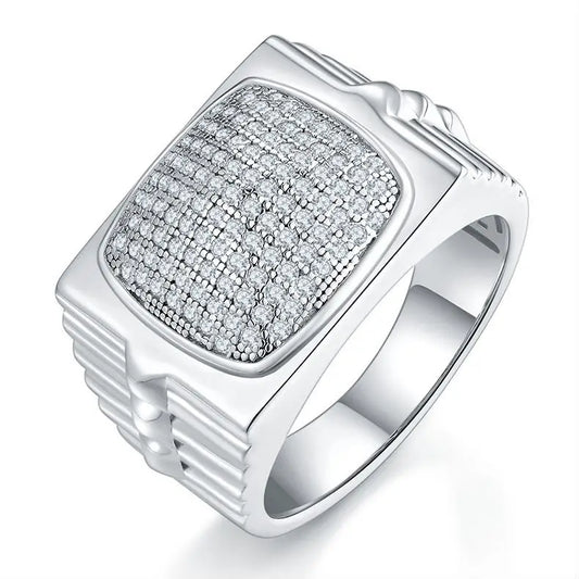 sterling silver jewelry - 925 Silver Ring SLM0074R-silver-6 front view