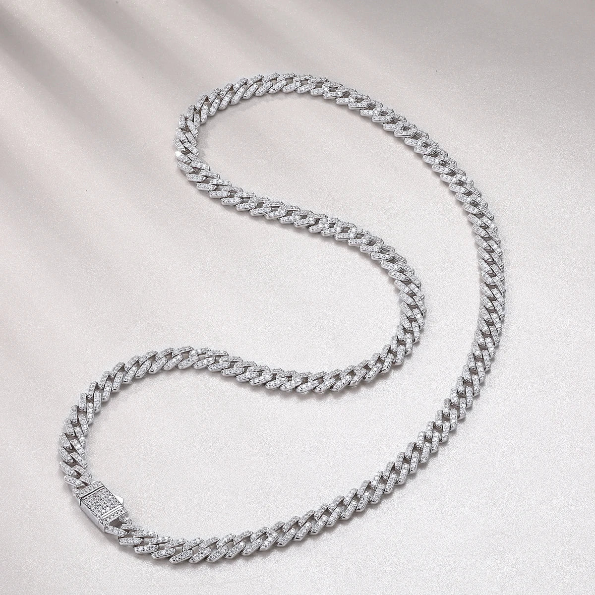 sterling silver jewelry - 925 Silver Bracelet SLM0034B-White-17cm/6.7in side view