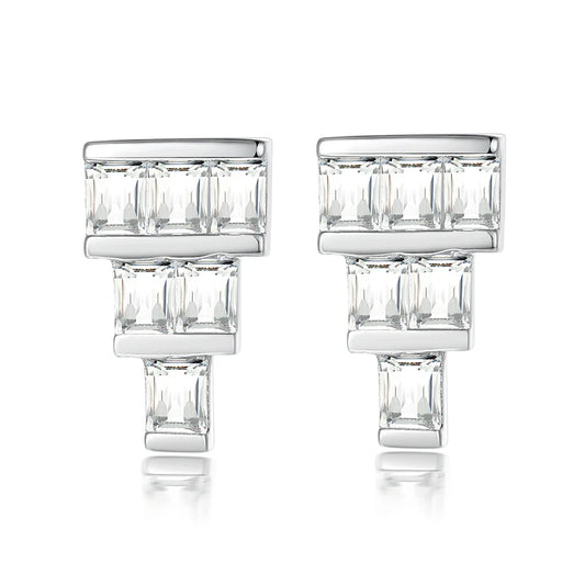 sterling silver jewelry - 925 Silver Earring Earrings SLM0018E-TLED130 front view