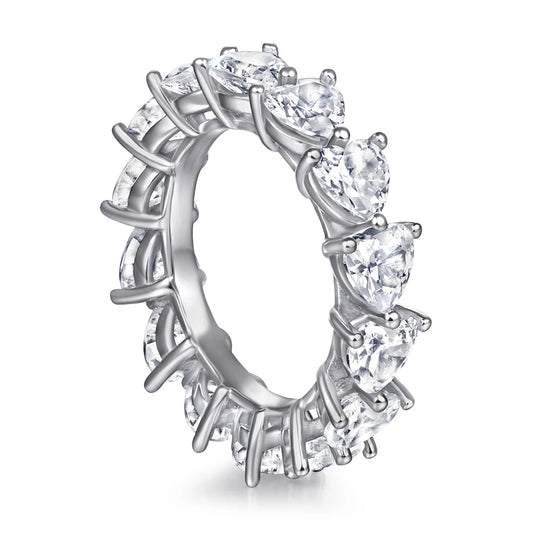 sterling silver jewelry - 925 Silver Ring SLZ0038R-rhodium plated-5 open view