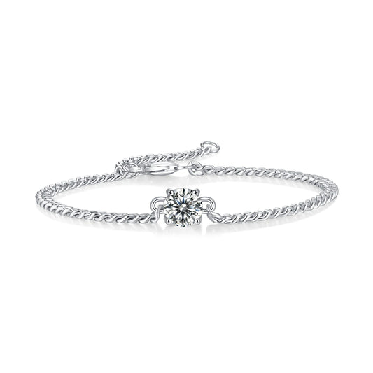 sterling silver jewelry - 925 Silver Bracelet SLM0057B-silver-19cm front view