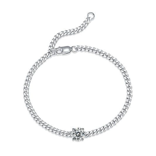 sterling silver jewelry - 925 Silver Bracelet SLM0057B-silver-19cm open view