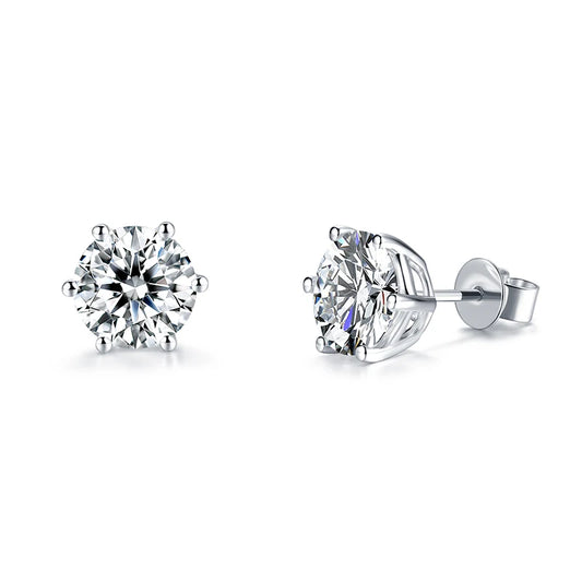 sterling silver jewelry - 925 Silver Earrings SLM0005E-1 CT * 2 front view