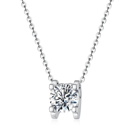 sterling silver jewelry - 925 Silver Pendant Necklace SLM0028N-2 CT-45 cm front view