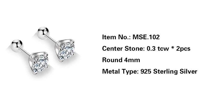sterling silver jewelry - 925 Silver Earrings SLM0012E-0.3 CT * 2 detail view