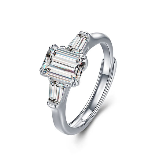 sterling silver jewelry - 925 Silver Ring SLM0028R-3.0 CT-AJ front view