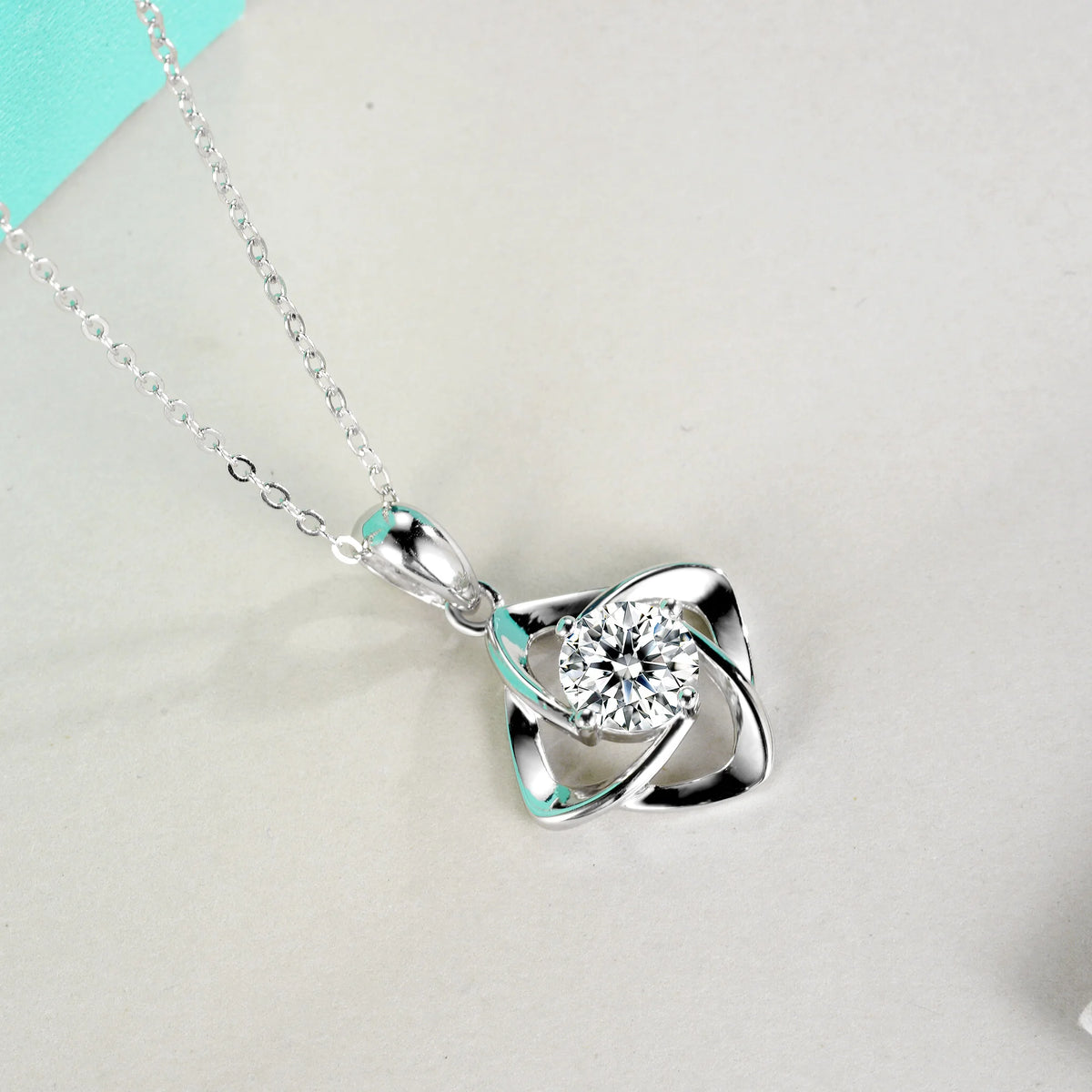 sterling silver jewelry - 925 Silver Pendant Necklace SLM0038N-1 CT-40-45cm AJ open view