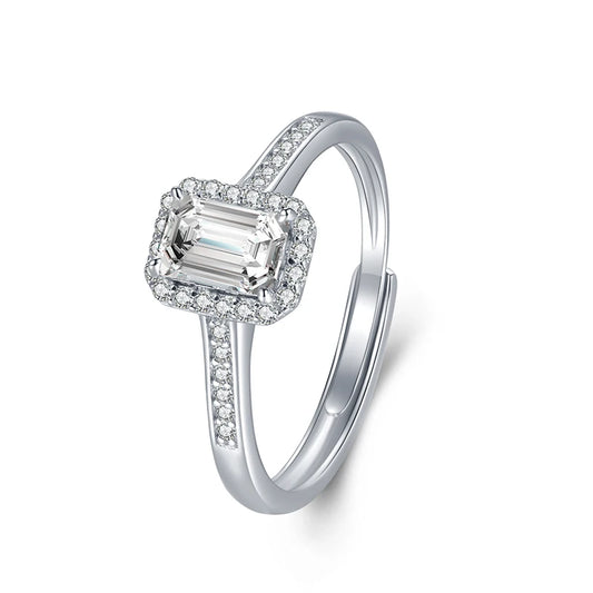 sterling silver jewelry - 925 Silver Ring SLM0038R-2 CT-AJ front view