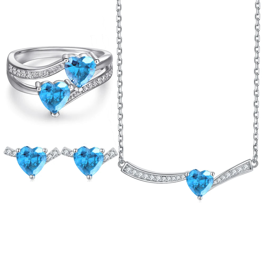 sterling silver jewelry - 925 Silver Ring Necklace Earring SLZ0002SET-TLTZ024-7 product view 08