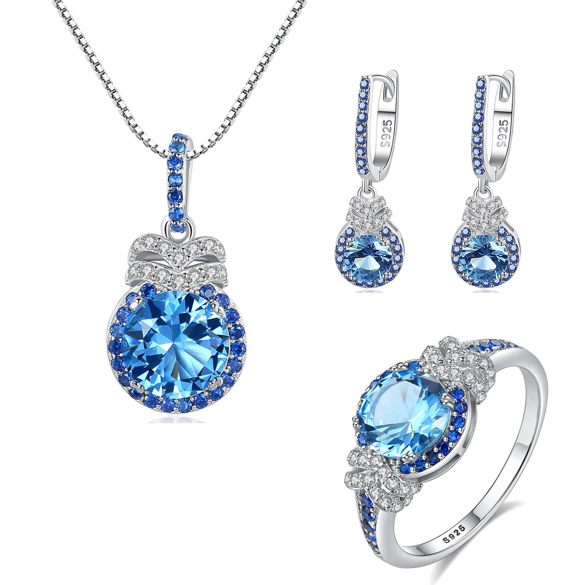 sterling silver jewelry - 925 Silver Ring Necklace Earring SLZ0002SET-TLTZ024-7 product view 16