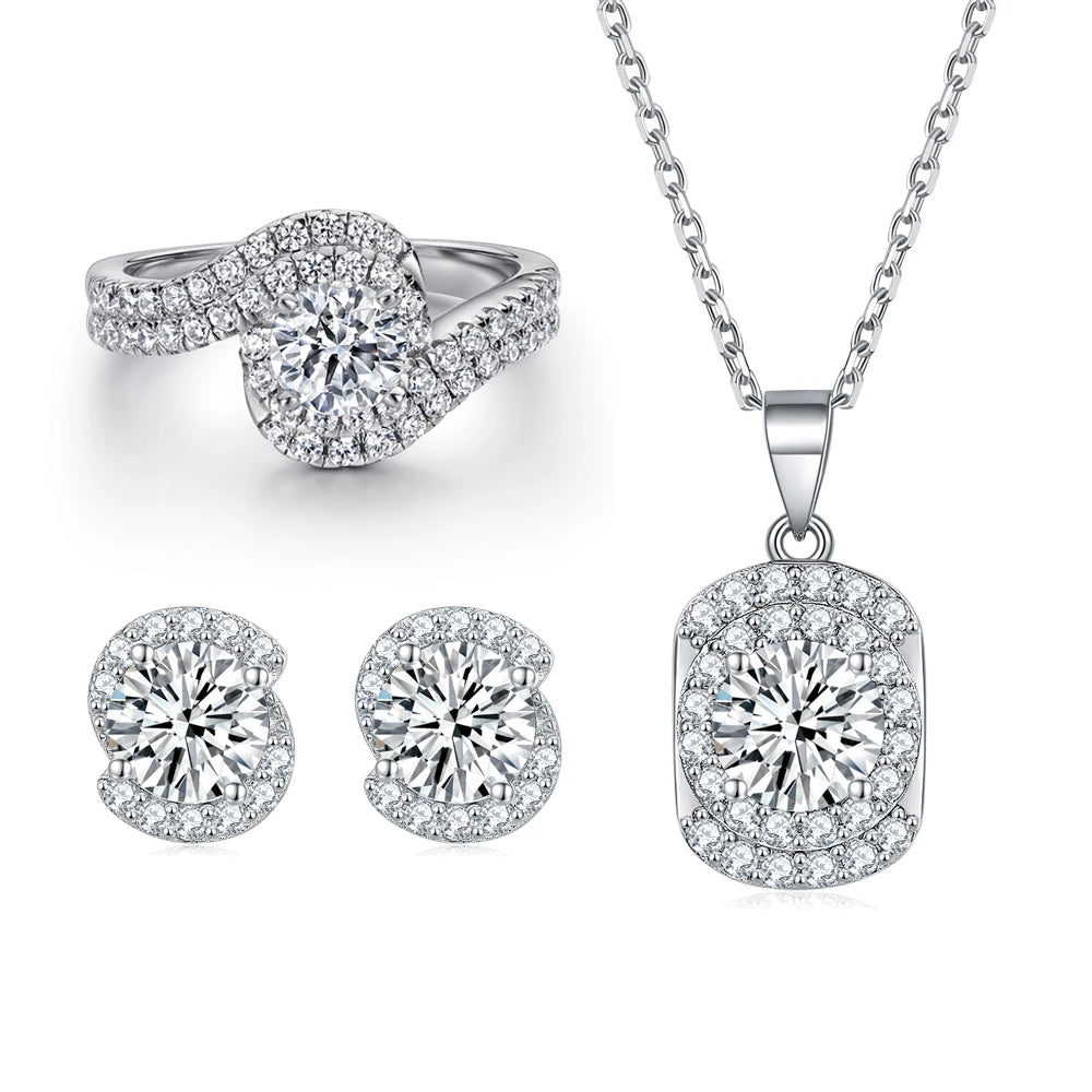 sterling silver jewelry - 925 Silver Ring Necklace Earring SLZ0002SET-TLTZ024-7 product view 17