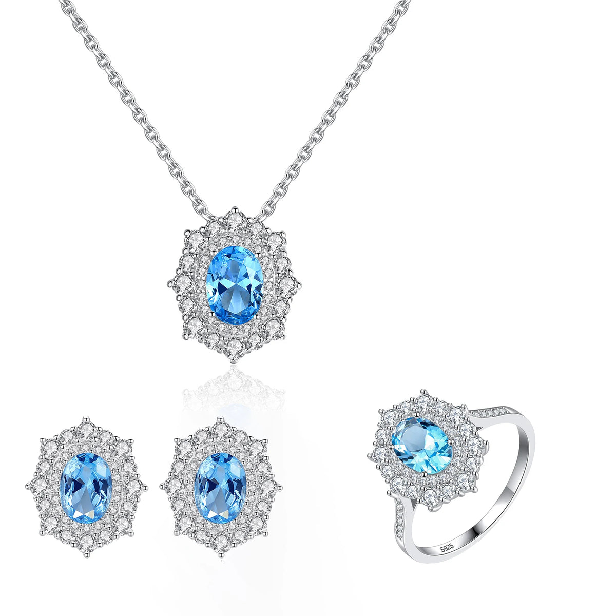 sterling silver jewelry - 925 Silver Ring Necklace Earring SLZ0002SET-TLTZ024-7 product view 20