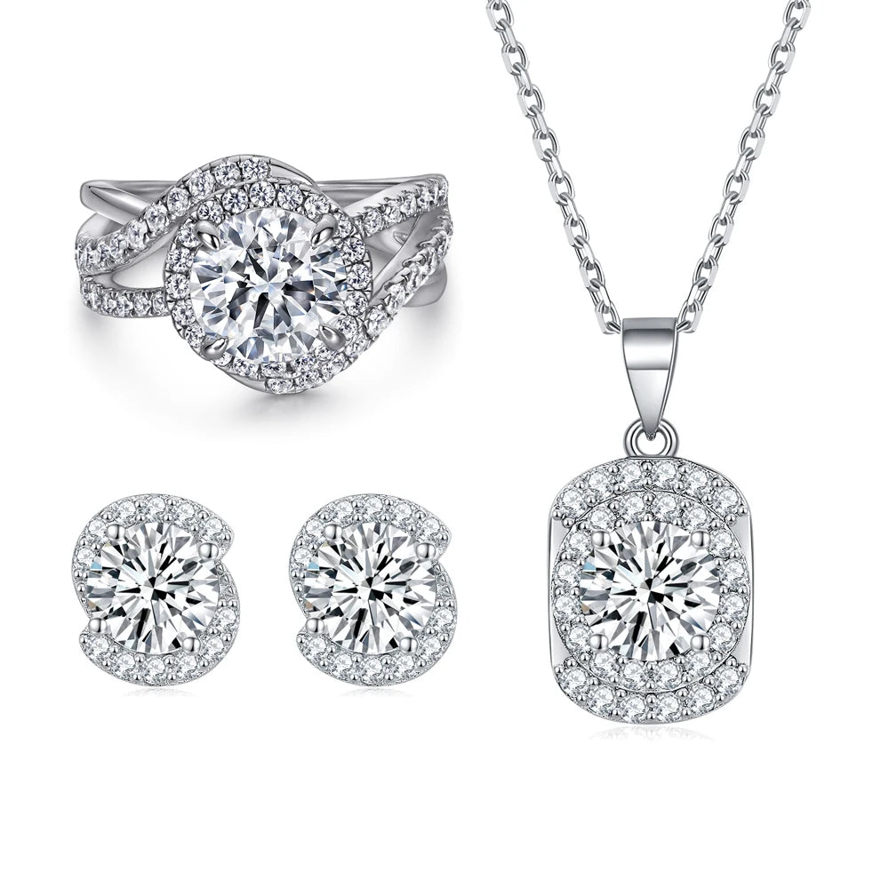 sterling silver jewelry - 925 Silver Ring Necklace Earring SLZ0002SET-TLTZ024-7 product view 23