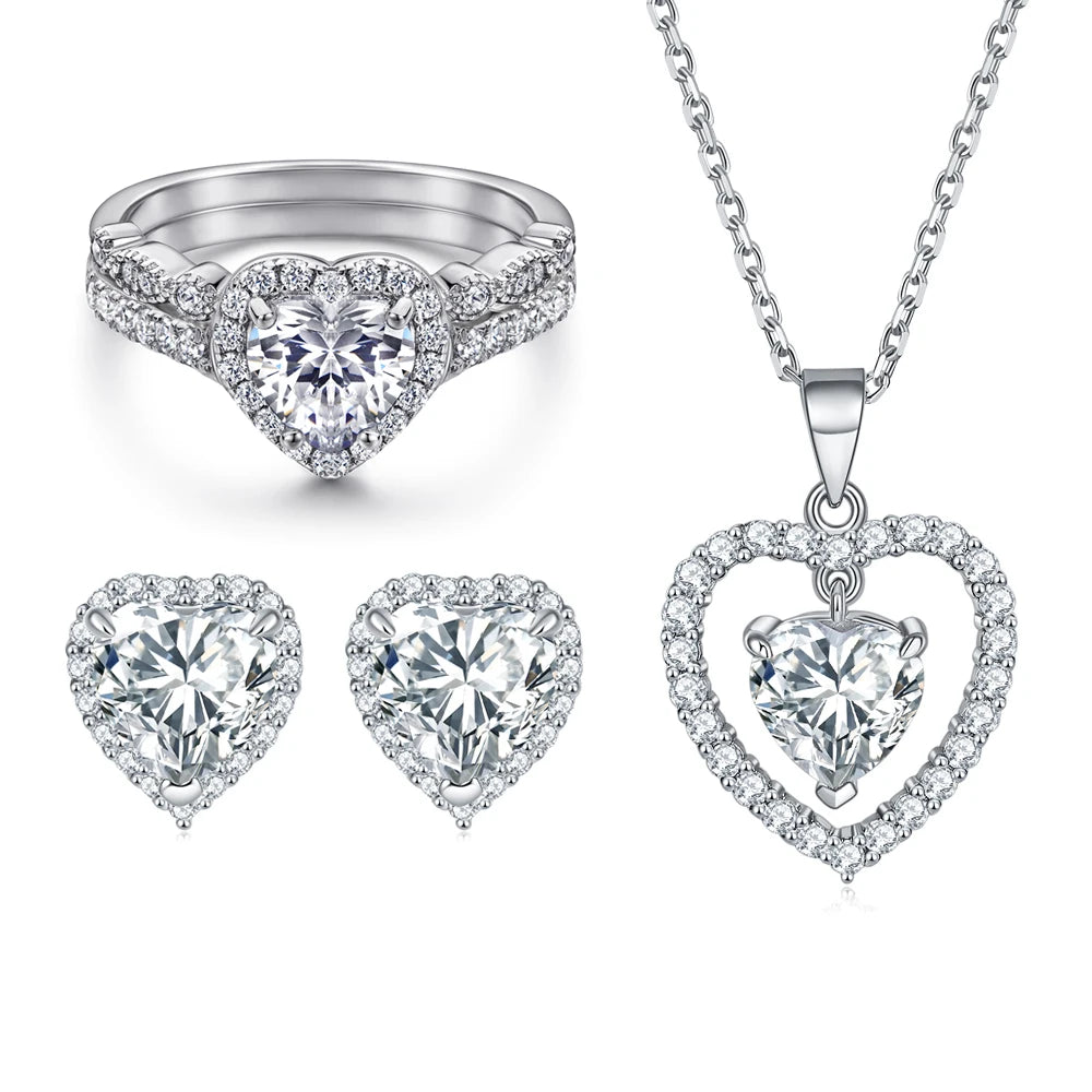sterling silver jewelry - 925 Silver Ring Necklace Earring SLZ0002SET-TLTZ024-7 product view 24