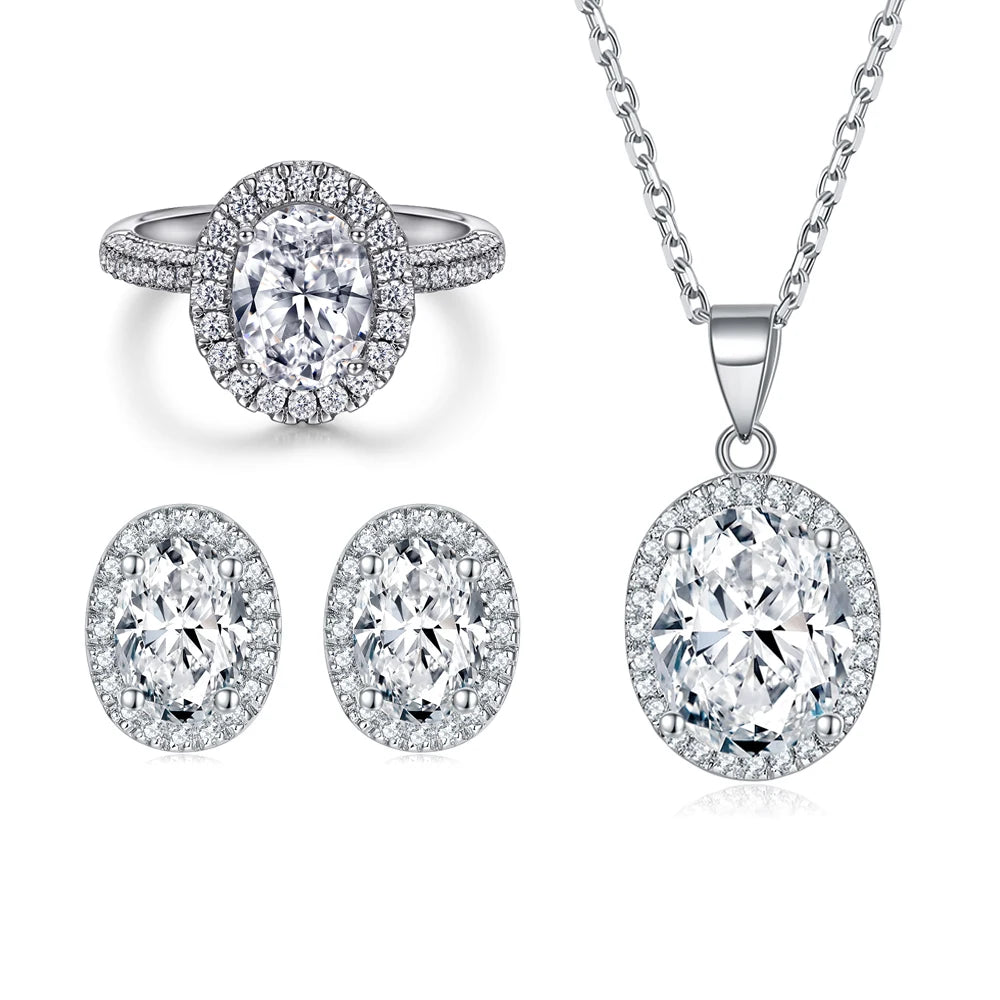 sterling silver jewelry - 925 Silver Ring Necklace Earring SLZ0002SET-TLTZ024-7 product view 25
