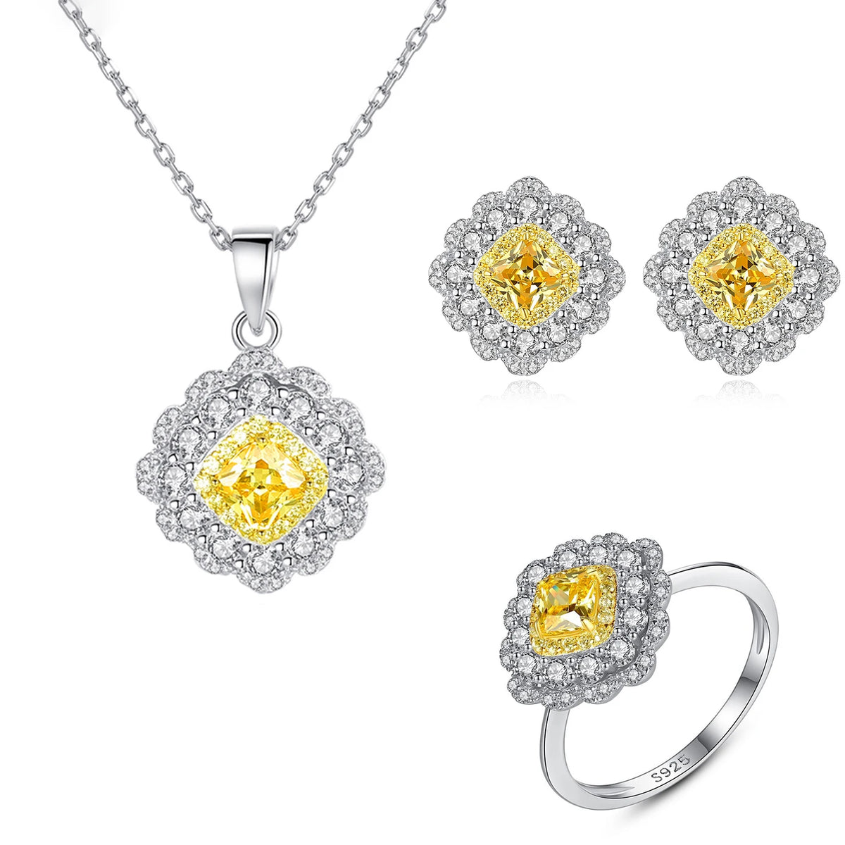 sterling silver jewelry - 925 Silver Ring Necklace Earring SLZ0002SET-TLTZ024-7 product view 26