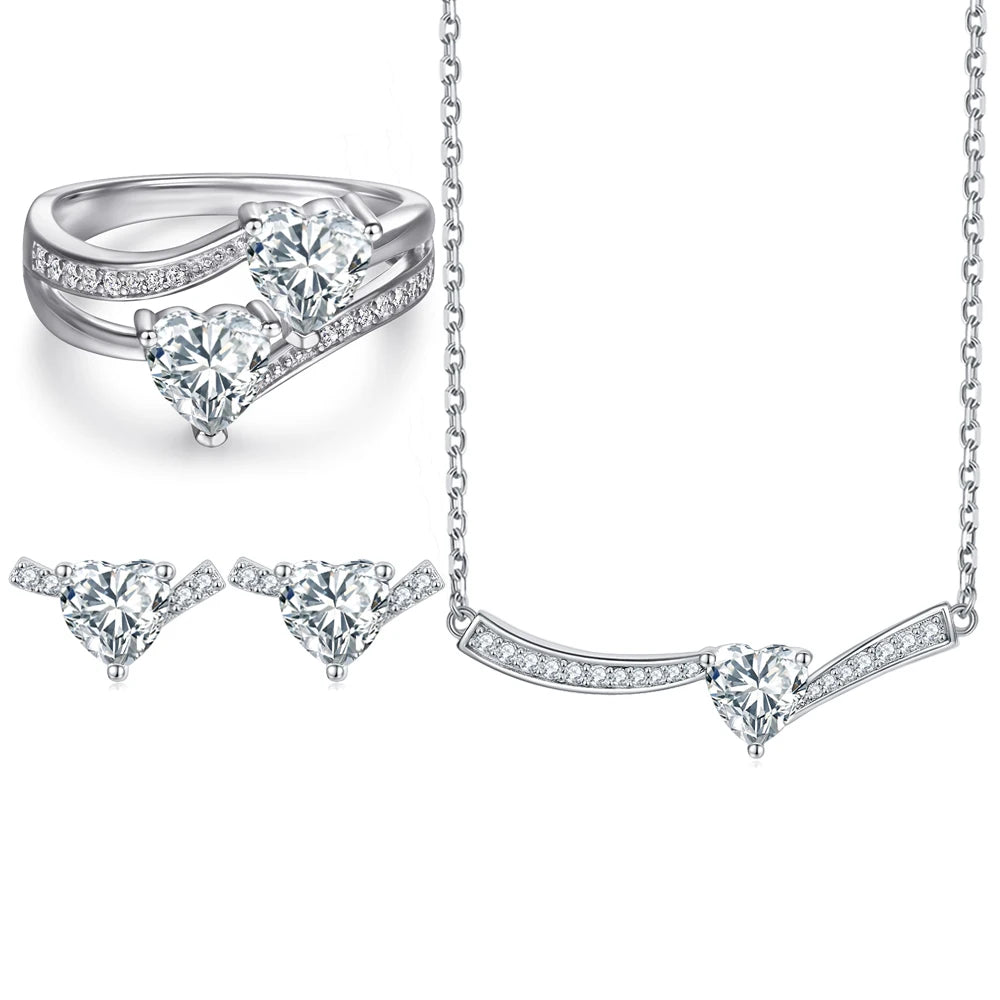 sterling silver jewelry - 925 Silver Ring Necklace Earring SLZ0002SET-TLTZ024-7 product view 28