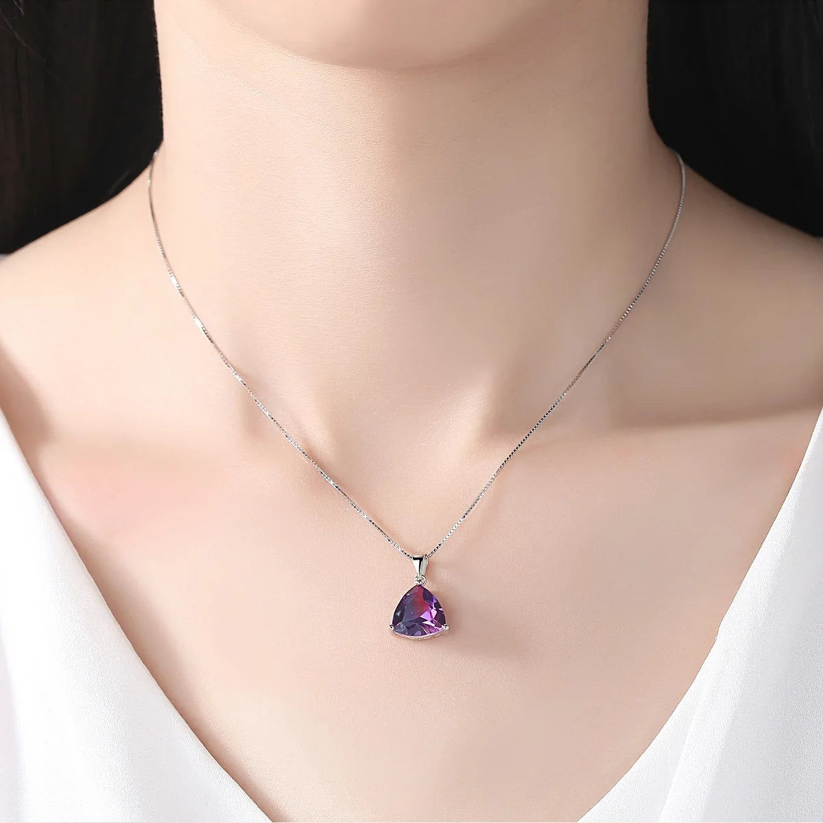 sterling silver jewelry - 925 Silver White Ring Necklace Earring SLZ0005SET-TLTZ032-6 product view 05
