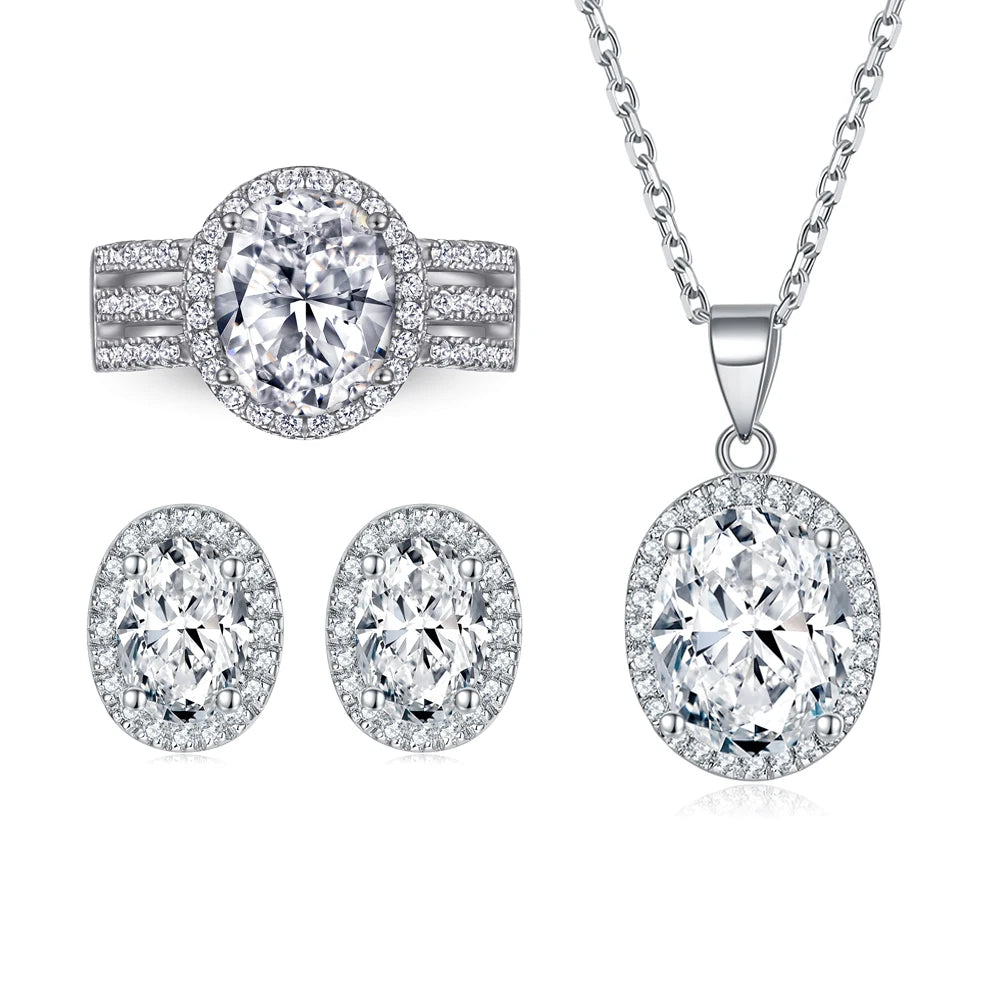 sterling silver jewelry - 925 Silver Ring Necklace Earring SLZ0004SET-SS-JS07-7 product view 18