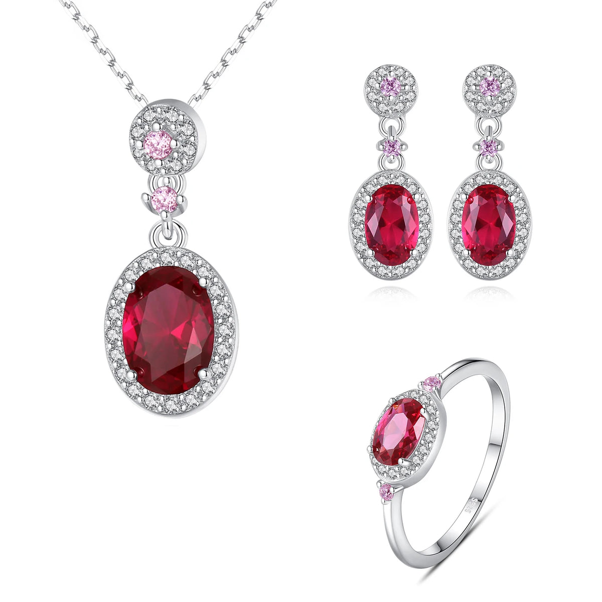 sterling silver jewelry - 925 Silver Ring Necklace Earring SLZ0004SET-SS-JS07-7 product view 20