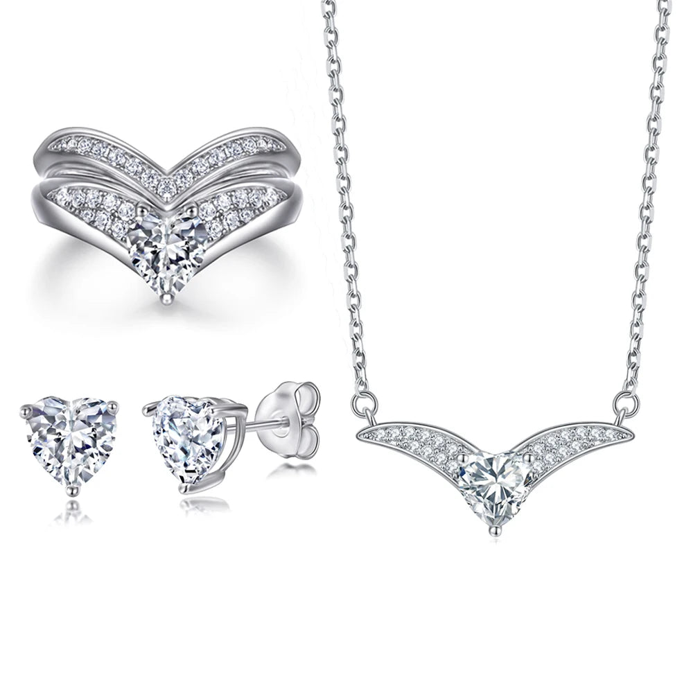 sterling silver jewelry - 925 Silver Ring Necklace Earring SLZ0004SET-SS-JS07-7 product view 07