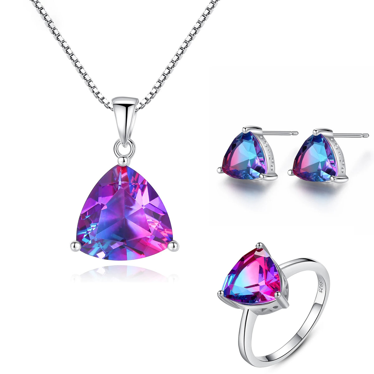 sterling silver jewelry - Ring Necklace Earring SLZ0001SET-TLTZ075-7 product view 09