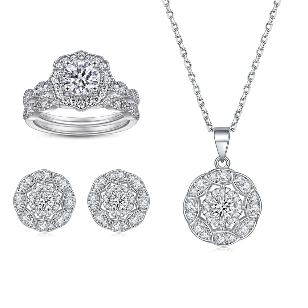 sterling silver jewelry - Ring Necklace Earring SLZ0001SET-TLTZ075-7 product view 11