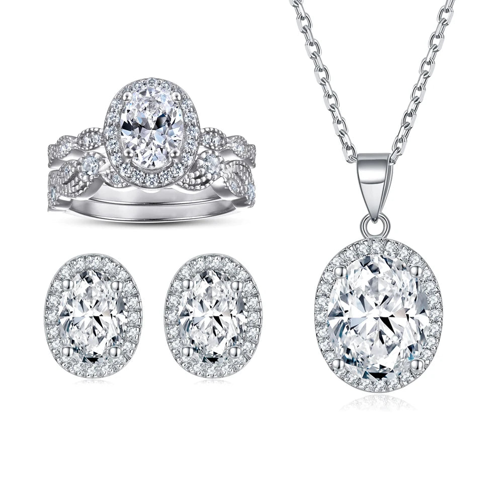 sterling silver jewelry - Ring Necklace Earring SLZ0001SET-TLTZ075-7 product view 22