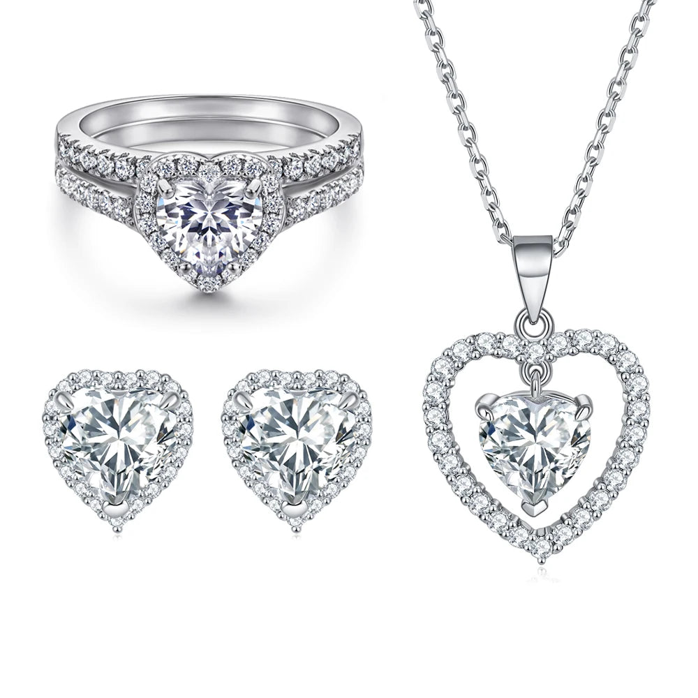 sterling silver jewelry - Ring Necklace Earring SLZ0001SET-TLTZ075-7 product view 23