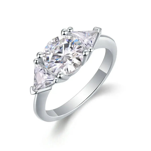 sterling silver jewelry - Silver Ring SLM0110R-White-6 front view