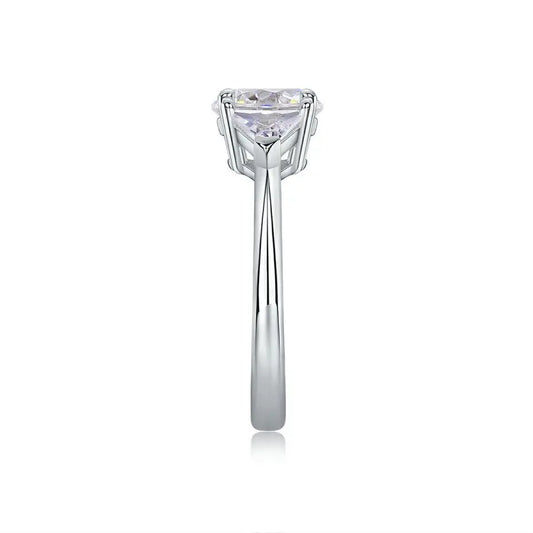sterling silver jewelry - Silver Ring SLM0110R-White-6 open view