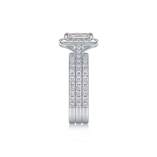 sterling silver jewelry - 925 Silver Ring SLM0105R-White-6 open view