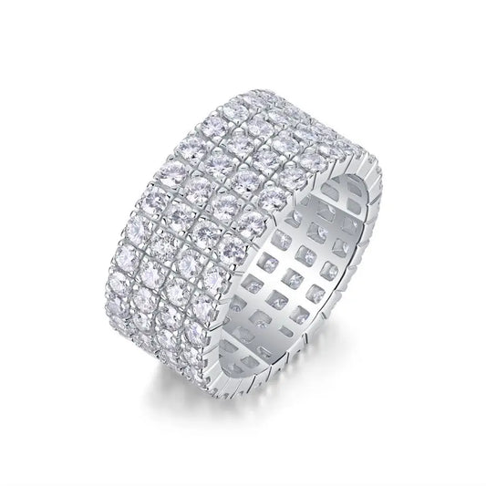 sterling silver jewelry - 1pc Silver Ring SLM0109R-White-6 front view