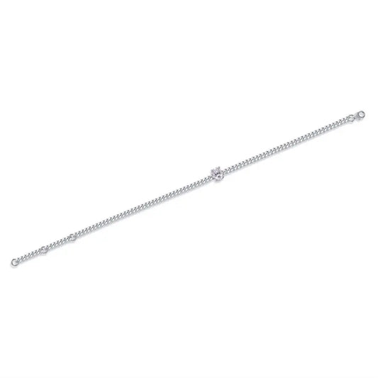 sterling silver jewelry - Bracelet SLM0017B-White-21cm open view