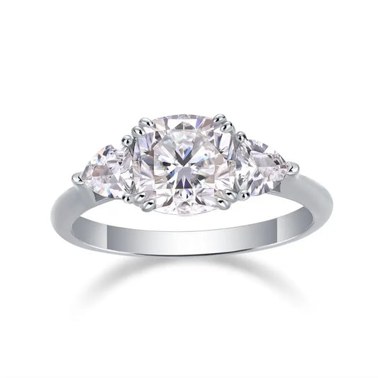 sterling silver jewelry - Silver White Ring SLM0122R-White-6 front view