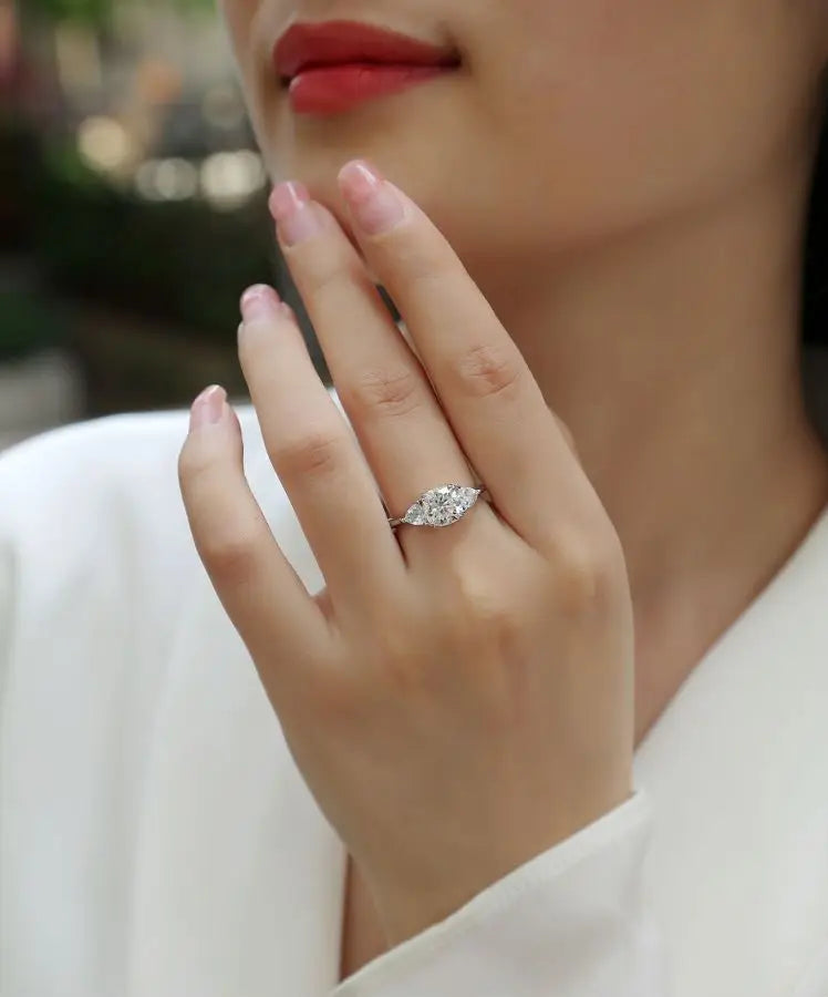 sterling silver jewelry - Silver White Ring SLM0122R-White-6 product view 05