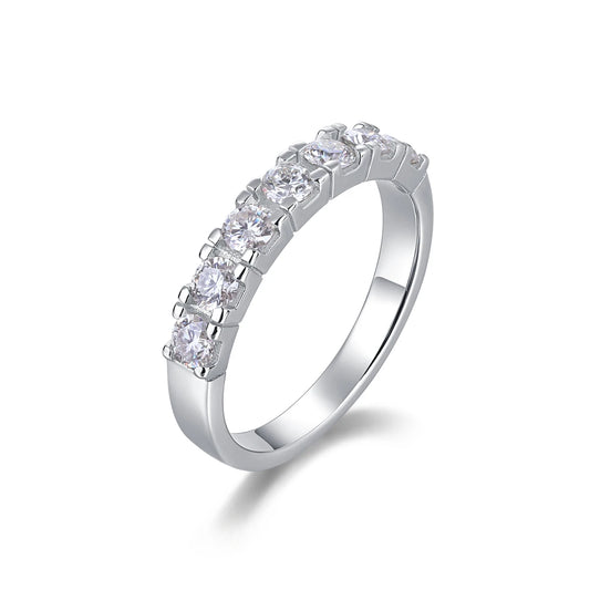 sterling silver jewelry - Silver Ring SLM0186R-White-6 front view